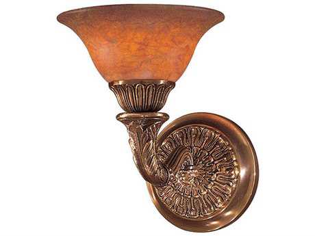 Metropolitan Antique Bronze Glass Wall Sconce