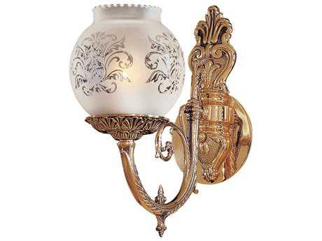 Metropolitan 1-Light Antique Classic Brass Glass Wall Sconce