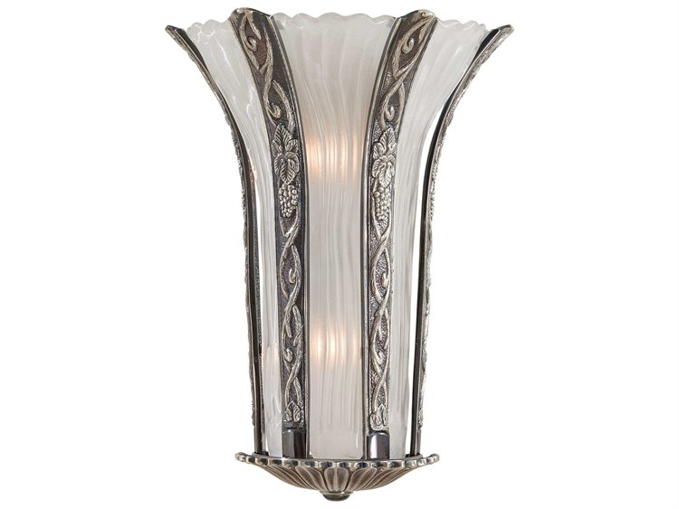 Metropolitan Platinum Gray Glass Wall Sconce