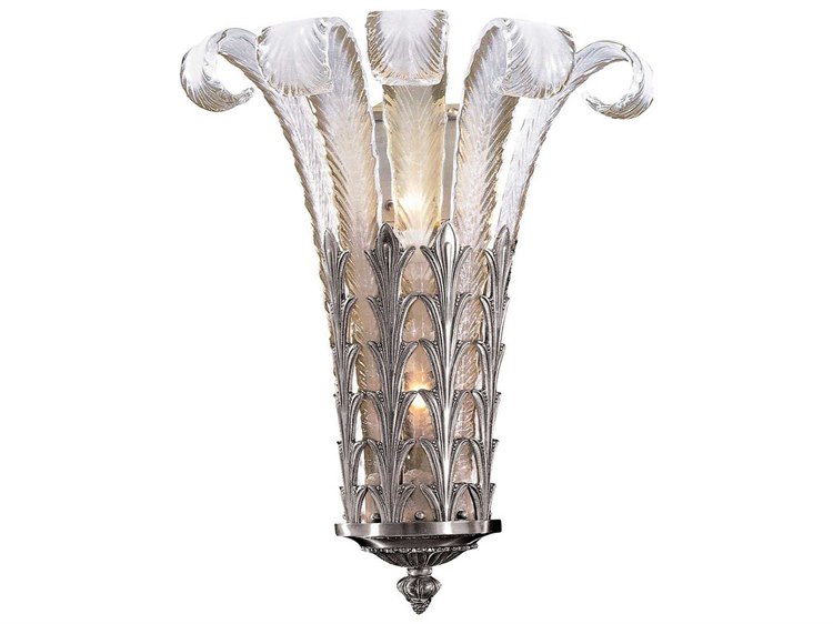 Metropolitan Platinum Gray Glass Wall Sconce