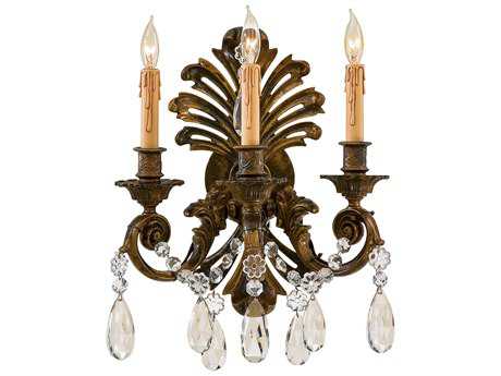 Metropolitan Oxidized Brass Crystal Wall Sconce
