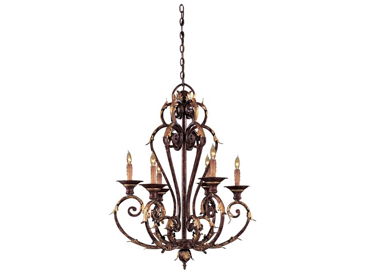 Metropolitan Zaragoza 6-Light Golden Bronze Chandelier