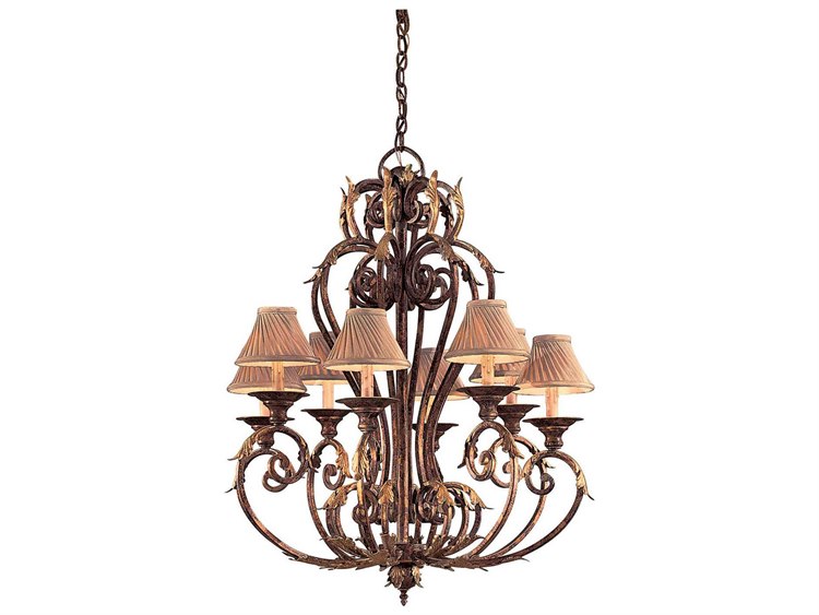 Metropolitan Zaragoza 8-Light Golden Bronze Candelabra Chandelier