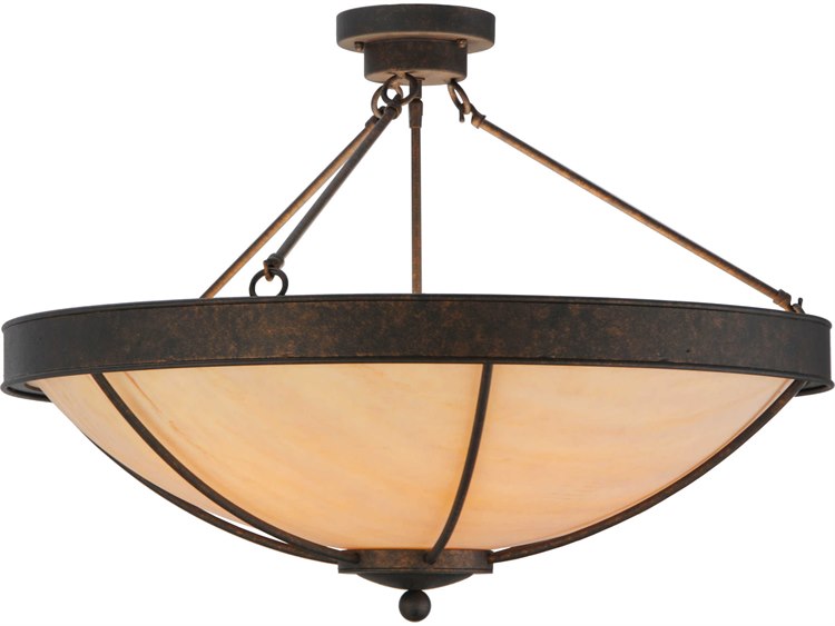 Meyda 5-Light Bronze Bowl Semi Flush Mount