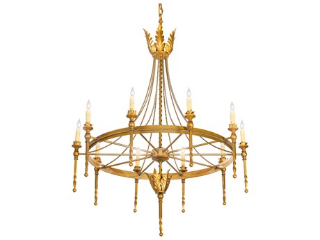 Meyda Amaury 10-Light Sunflower Gold Candelabra Chandelier