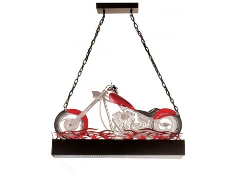 Meyda Motorcycle 2-Light Nickel Pendant