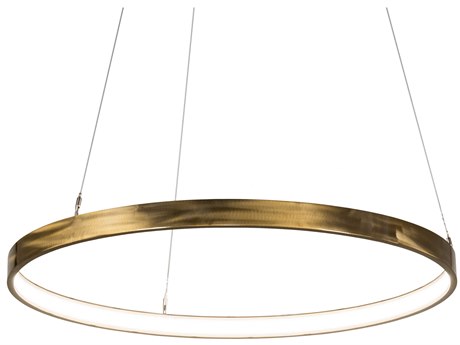 Meyda Anillo Strip Brass Tint LED Round Pendant