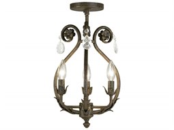 Meyda Antonia 3-Light Brown Crystal Semi Flush Mount | MY199249