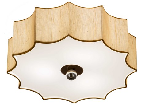 Meyda Arevik 3-Light Brown Drum Flush Mount