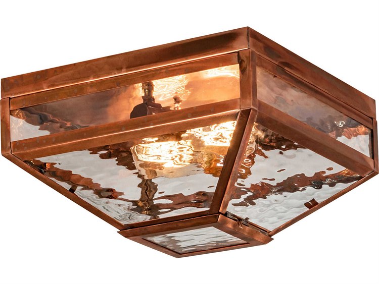 Meyda Mission Prime 2-Light Bronze Glass Flush Mount