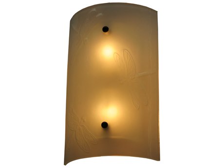 Meyda Metro Fusion 15" Tall 2-Light Nickel Glass Wall Sconce