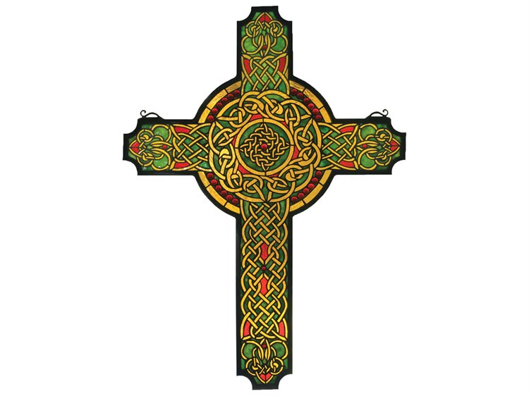 Meyda Jeweled Celtic Cross Stained Glass Window