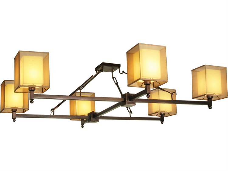 Meyda 6-Light Bronze Glass Semi Flush Mount