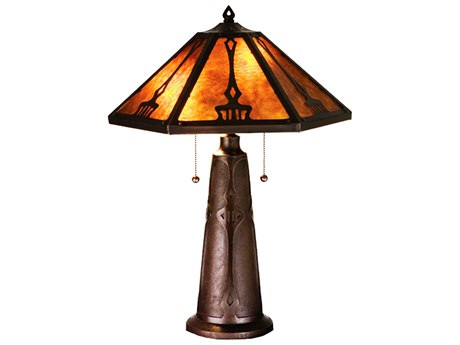 Meyda Tiffany Grenway Amber Mica Multi Color Table Lamp My78067