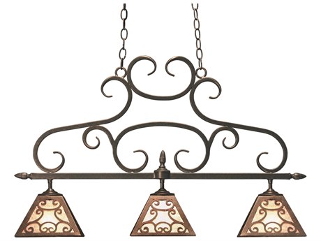 Meyda Bandolei 3-Light Gilded Tobacco Brown Lantern Island Pendant