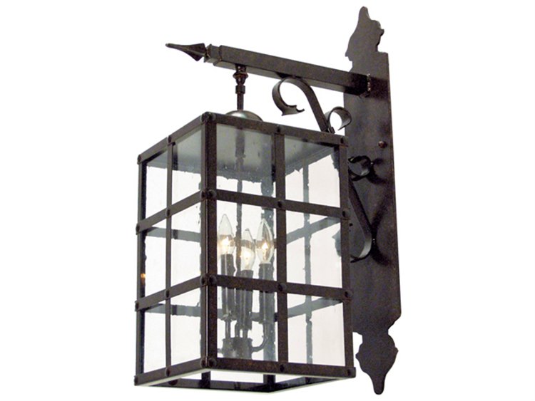 Meyda Baretta Blackwash 4 Light Glass Outdoor Wall Light My117354