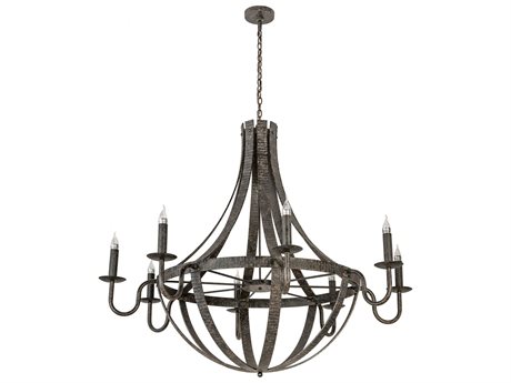 Meyda Barrel Stave 8-Light Chocolate Brown LED Candelabra Chandelier