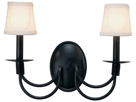 Meyda Bell 2-Light Beige Black Off White Wall Sconce