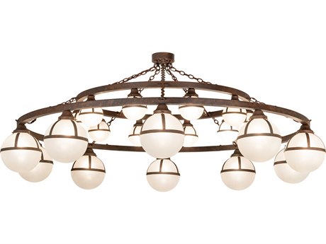 Meyda Bola 20-Light Rust Brown Glass Globe Chandelier