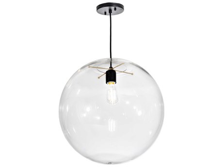 Meyda Bola 1-Light Black Clear Crystal Globe Pendant