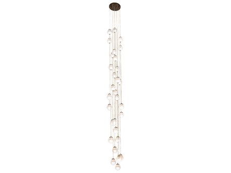 Meyda Bola 30-Light Mahogany Bronze White Glass LED Pendant