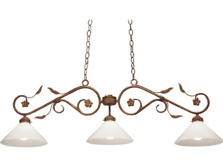 Meyda Bordeaux 3-Light Rusty Nail Brown Glass Island Pendant