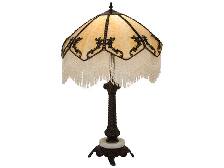 Meyda Regina Glass Brown Buffet Lamp