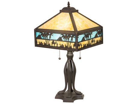 Meyda Camel 3 - Light Tiffany Buffet Lamp Base | MY217639