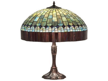 Meyda Candice Glass Tiffany Mahogany Bronze Buffet Lamp