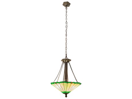 Meyda Caprice 3-Light Mahogany Bronze Brown Glass Tiffany Pendant
