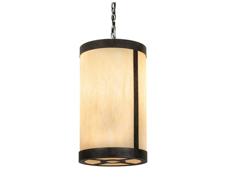 Meyda Cartier 1-Light Bronze Cylinder Pendant
