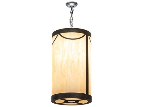 Meyda Cartier 1-Light Bronze Cylinder Pendant