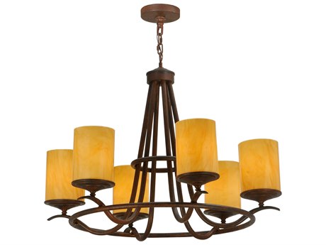 Meyda Octavia 6-Light Brown Cylinder Chandelier