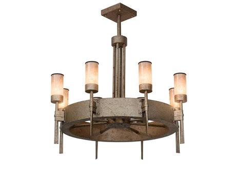 Meyda 8-Light Brown Glass Cylinder Chandelier