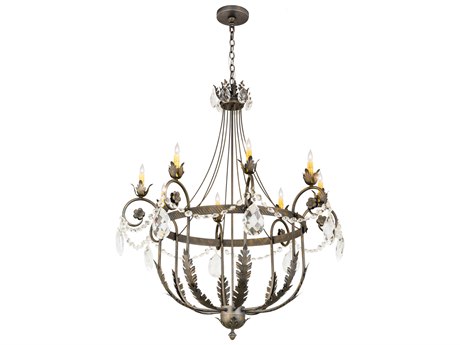 Meyda Antonia 8-Light Bronze Crystal Glass Candelabra Chandelier