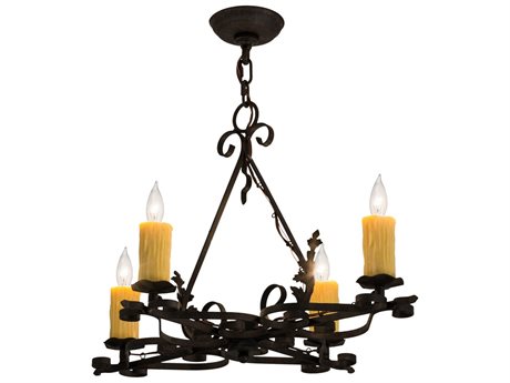 Meyda Elianna 4-Light Brown Glass Candelabra Chandelier