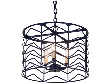 Meyda Cilindro 3-Light Blue Glass Candelabra Chandelier