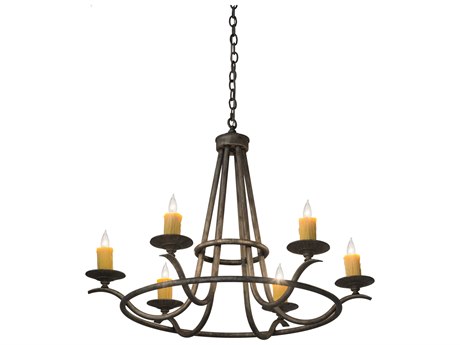 Meyda Octavia 6-Light Black Glass Candelabra Chandelier