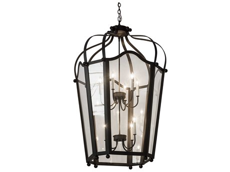 Meyda Citadel 10-Light Bronze Glass Candelabra Chandelier