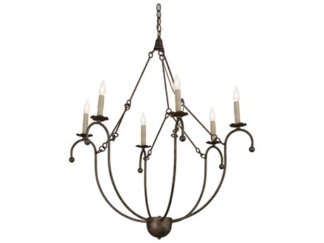 Meyda 6-Light Silver Glass Candelabra Chandelier
