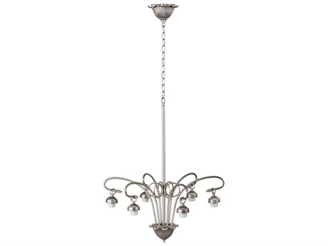 Meyda Victorian 6-Light Nickel Glass Chandelier