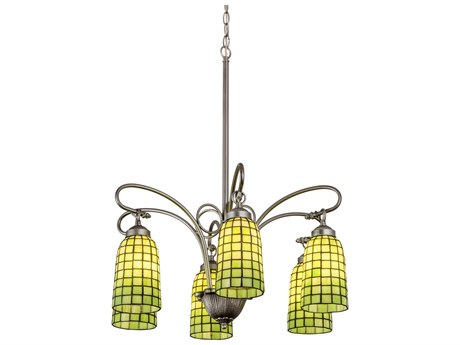 Meyda 6-Light Green Glass Tiffany Bell Chandelier