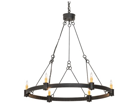 Meyda Kenosha 6-Light Gray Glass Candelabra Chandelier