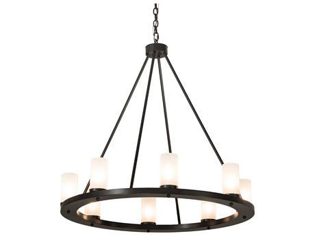 Meyda Loxley 8-Light Bronze Cylinder Round Chandelier