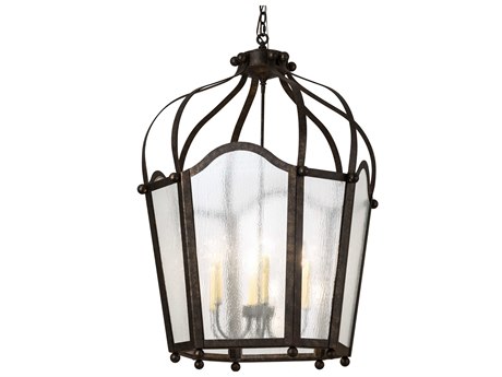 Meyda Citadel 6-Light Bronze Glass Candelabra Chandelier