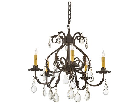 Meyda Chantilly 5-Light Bronze Crystal Candelabra Chandelier