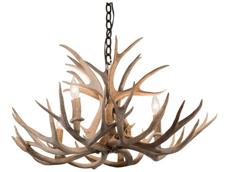 Meyda Antlers 4-Light Copper Candelabra Chandelier