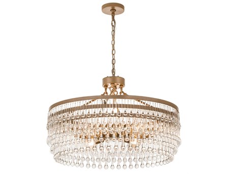 Meyda 4-Light Gold Glass Round Chandelier