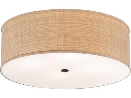 Meyda Cilindro 4-Light Timeless Bronze Off White Drum Flush Mount