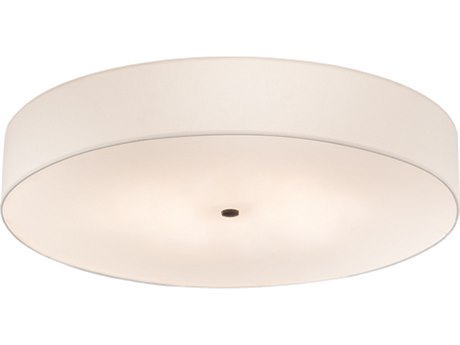 Meyda Cilindro 6-Light Timeless Bronze Off White Drum Flush Mount